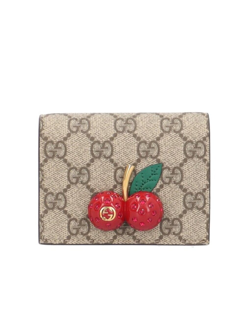 Gucci Cherry GG Supreme Bifold Wallet Canvas